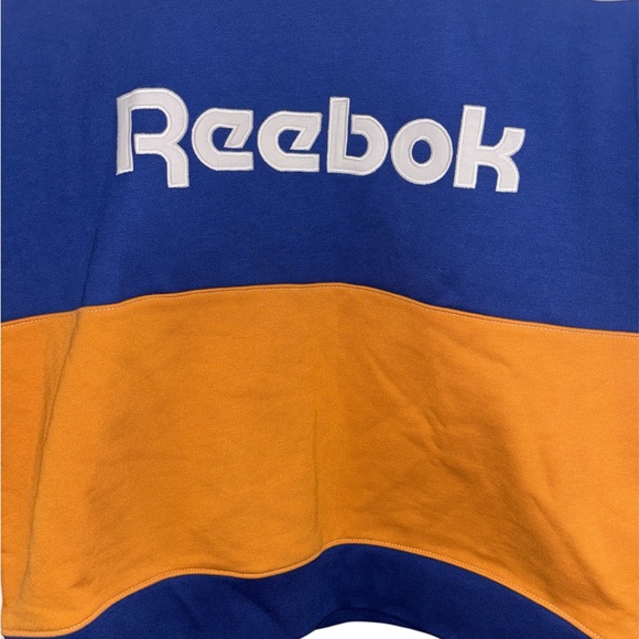 Reebok Men's Colorblock Crewneck Sweater - Blue, White, Gold - Picture 4 of 6